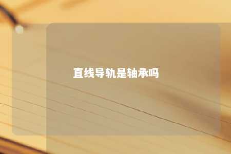 直线导轨是轴承吗 